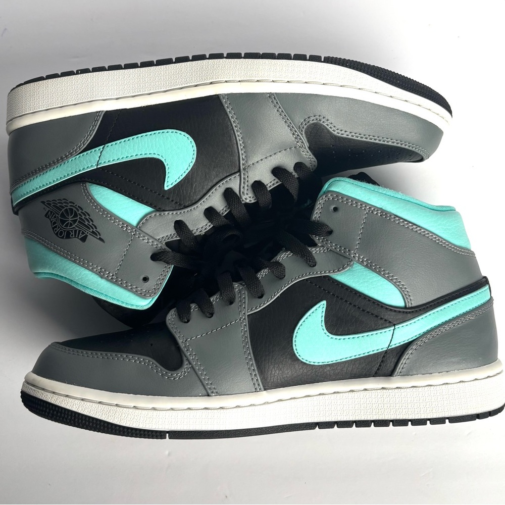 Jordan 1 Mid Grey Aqua - Picture 6 of 7